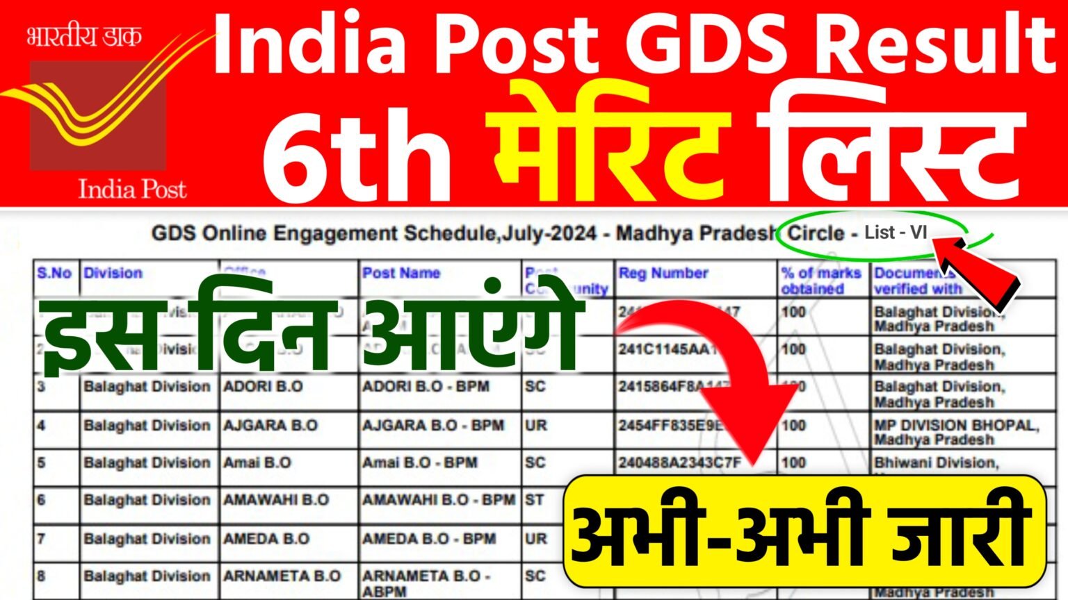 GDS 6th Merit List 2024 Date: Indian Postal Department GDS 6th Merit List to Be Released Soon 1 GDS 6th Merit List 2024 Date
